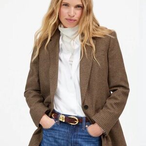 Madewell Brown Plaid Wool Blazer